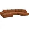 Image de Bobochic canapé panoramique convertible coffre everest tissu chiné orange angle gauche EVEREST