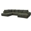 Image de Bobochic canapé panoramique convertible coffre everest tissu chiné vert angle droit EVEREST