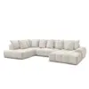 Image de Bobochic canapé panoramique convertible coffre everest tissu chiné blanc angle droit EVEREST