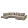 Image de Bobochic canapé panoramique convertible coffre everest tissu chiné taupe angle droit EVEREST
