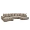 Image de Bobochic canapé panoramique convertible coffre everest tissu chiné taupe angle gauche EVEREST