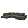 Image de Bobochic canapé panoramique convertible coffre everest tissu chiné vert angle droit EVEREST