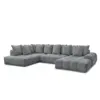 Image de Bobochic canapé panoramique convertible coffre everest tissu chiné gris foncé angle droit EVEREST