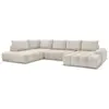 Image de Bobochic canapé panoramique convertible coffre everest tissu texturé beige angle droit EVEREST