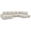 Image de Bobochic canapé panoramique convertible coffre everest tissu texturé beige angle gauche EVEREST