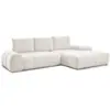 Image de Bobochic canapé d'angle convertible coffre everest tissu texturé blanc angle droit EVEREST
