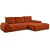 Image de Bobochic canapé d'angle convertible coffre everest tissu texturé orange angle droit EVEREST