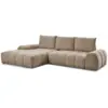 Image de Bobochic canapé d'angle convertible coffre everest tissu texturé taupe angle gauche EVEREST