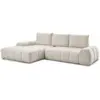Image de Bobochic canapé d'angle convertible coffre everest tissu texturé beige angle gauche EVEREST