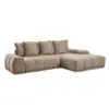 Image de Bobochic canapé d'angle convertible coffre everest tissu texturé taupe angle droit EVEREST