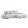 Image de Bobochic canapé d'angle convertible coffre everest tissu texturé beige angle droit EVEREST