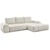 Image de Bobochic canapé d'angle convertible coffre everest tissu chiné blanc angle droit EVEREST