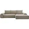 Image de Bobochic canapé d'angle convertible coffre everest tissu chiné taupe angle droit EVEREST