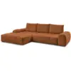 Image de Bobochic canapé d'angle convertible coffre everest tissu chiné orange angle gauche EVEREST