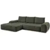 Image de Bobochic canapé d'angle convertible coffre everest tissu chiné vert angle gauche EVEREST