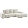 Image de Bobochic canapé d'angle convertible coffre everest tissu chiné blanc angle droit EVEREST