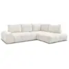 Image de Bobochic canapé d'angle l convertible coffre everest tissu texturé blanc angle droit EVEREST