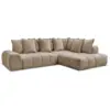 Image de Bobochic canapé d'angle l convertible coffre everest tissu texturé taupe angle droit EVEREST