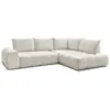 Image de Bobochic canapé d'angle l convertible coffre everest tissu chiné blanc angle droit EVEREST