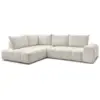 Image de Bobochic canapé d'angle l convertible coffre everest tissu chiné blanc angle gauche EVEREST