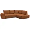 Image de Bobochic canapé d'angle l convertible coffre everest tissu chiné orange angle droit EVEREST