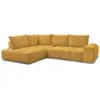 Image de Bobochic canapé d'angle l convertible coffre everest tissu chiné jaune angle gauche EVEREST
