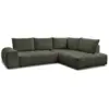 Image de Bobochic canapé d'angle l convertible coffre everest tissu chiné vert angle droit EVEREST