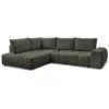 Image de Bobochic canapé d'angle l convertible coffre everest tissu chiné vert angle gauche EVEREST