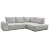 Image de Bobochic canapé d'angle l convertible coffre everest tissu chiné gris clair angle droit EVEREST