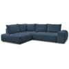Image de Bobochic canapé d'angle l convertible coffre everest tissu chiné bleu foncé angle gauche EVEREST