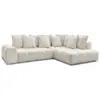 Image de Bobochic canapé d'angle l convertible coffre everest tissu chiné blanc angle droit EVEREST