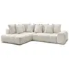 Image de Bobochic canapé d'angle l convertible coffre everest tissu chiné blanc angle gauche EVEREST