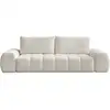 Image de Bobochic canapé droit convertible coffre everest tissu chiné blanc EVEREST