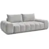 Image de Bobochic canapé droit convertible coffre everest tissu chiné gris clair EVEREST