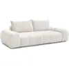 Image de Bobochic canapé droit convertible coffre everest tissu texturé blanc EVEREST