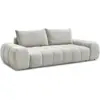 Image de Bobochic canapé droit convertible coffre everest tissu texturé gris clair EVEREST