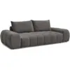 Image de Bobochic canapé droit convertible coffre everest tissu texturé gris foncé EVEREST