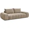 Image de Bobochic canapé droit convertible coffre everest tissu texturé taupe EVEREST