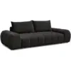 Image de Bobochic canapé droit convertible coffre everest tissu texturé noir EVEREST
