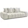 Image de Bobochic canapé droit convertible coffre everest tissu chiné blanc EVEREST