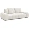 Image de Bobochic canapé droit convertible coffre everest tissu texturé blanc EVEREST