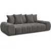 Image de Bobochic canapé droit convertible coffre everest tissu texturé gris foncé EVEREST