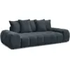 Image de Bobochic canapé droit convertible coffre everest tissu texturé bleu foncé EVEREST