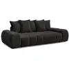 Image de Bobochic canapé droit fixe 3 places everest tissu texturé noir EVEREST