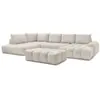 Image de Bobochic canapé panoramique convertible coffre everest tissu texturé avec pouf beige angle droit EVEREST