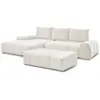 Image de Bobochic canapé d'angle convertible coffre everest tissu texturé avec pouf blanc angle gauche EVEREST