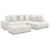Image de Bobochic canapé d'angle l convertible coffre everest tissu texturé avec pouf blanc angle droit EVEREST
