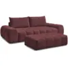 Image de Bobochic canapé droit convertible coffre everest tissu chiné avec pouf rouge EVEREST