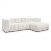 Image de Bobochic canapé d'angle fixe talia tissu chiné blanc angle droit TALIA