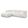 Image de Bobochic canapé d'angle fixe talia tissu chiné blanc angle gauche TALIA